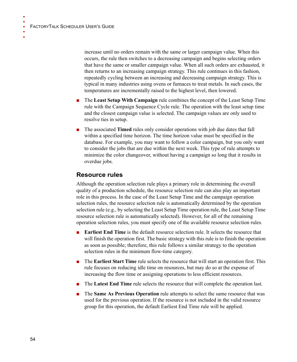 Resource rules | Rockwell Automation FactoryTalk Scheduler Users Guide User Manual | Page 60 / 146