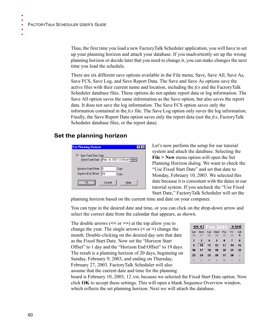 Set the planning horizon | Rockwell Automation FactoryTalk Scheduler Users Guide User Manual | Page 66 / 146