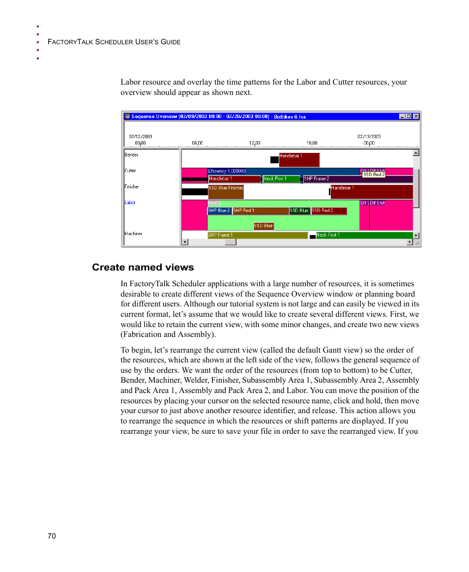 Create named views | Rockwell Automation FactoryTalk Scheduler Users Guide User Manual | Page 76 / 146