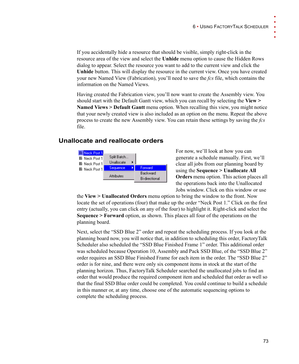Unallocate and reallocate orders | Rockwell Automation FactoryTalk Scheduler Users Guide User Manual | Page 79 / 146