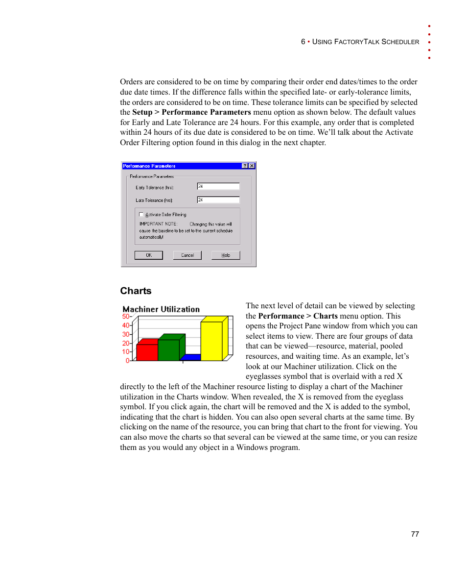 Charts | Rockwell Automation FactoryTalk Scheduler Users Guide User Manual | Page 83 / 146