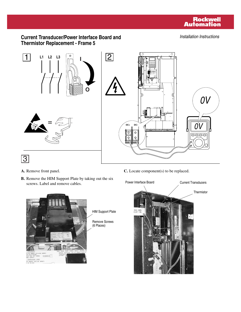 Rockwell Automation 20B Power Bd/CT/Thermistor Replacement - Frame 5 User Manual | 2 pages