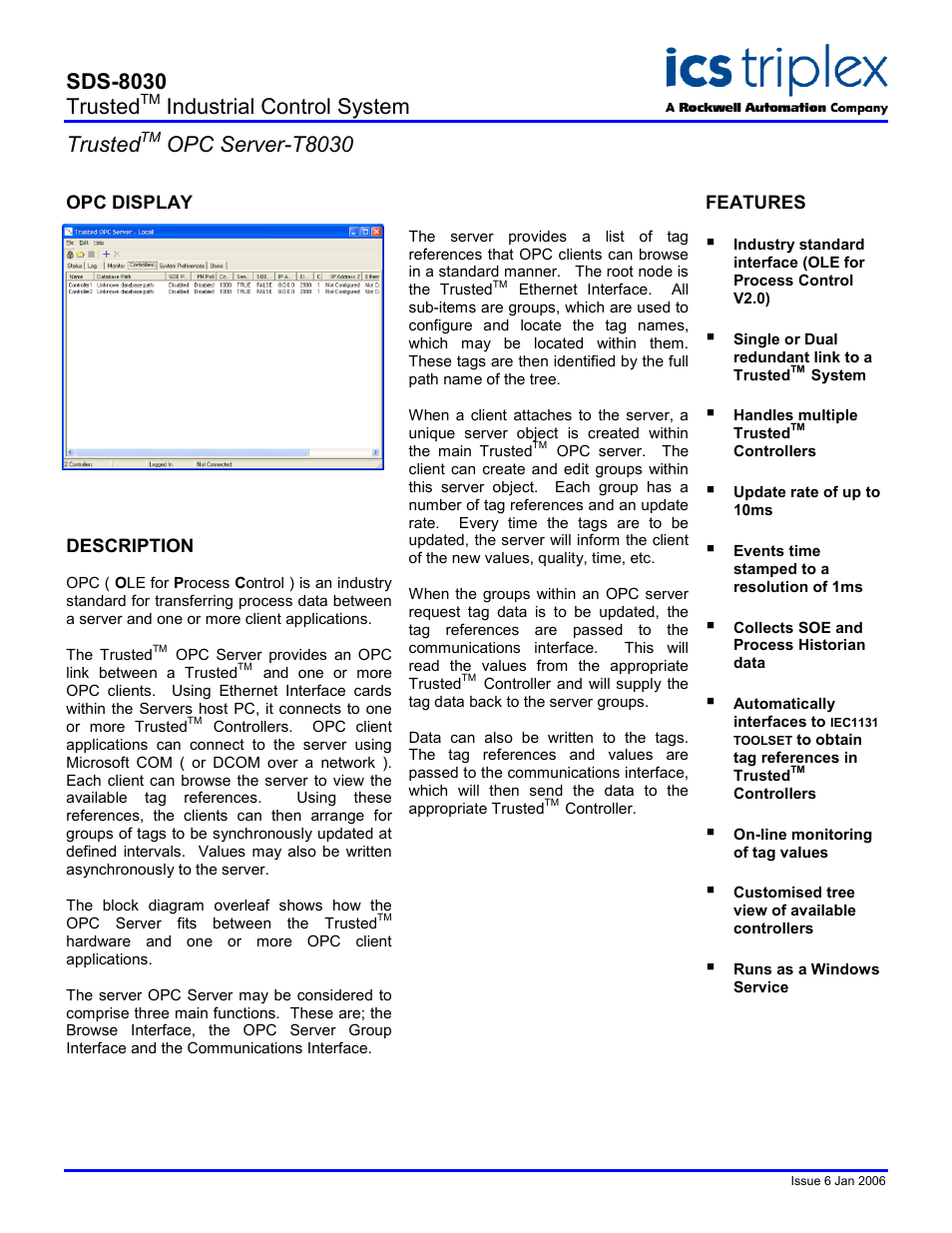 Rockwell Automation T8030 Trusted OPC Server User Manual | 2 pages