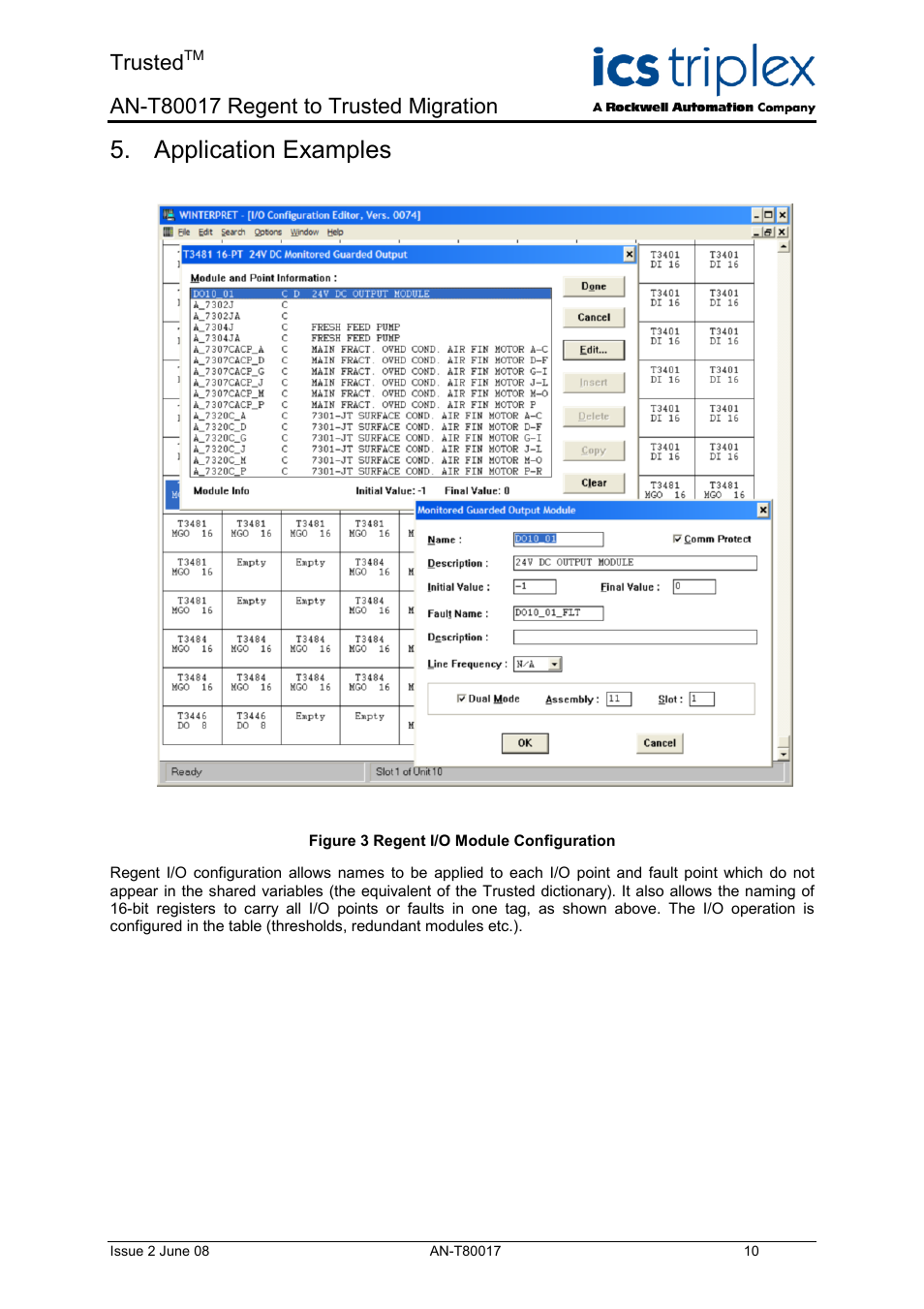 Application examples, Trusted | Rockwell Automation T80017 Application Note Regent to Trusted Migration User Manual | Page 10 / 23