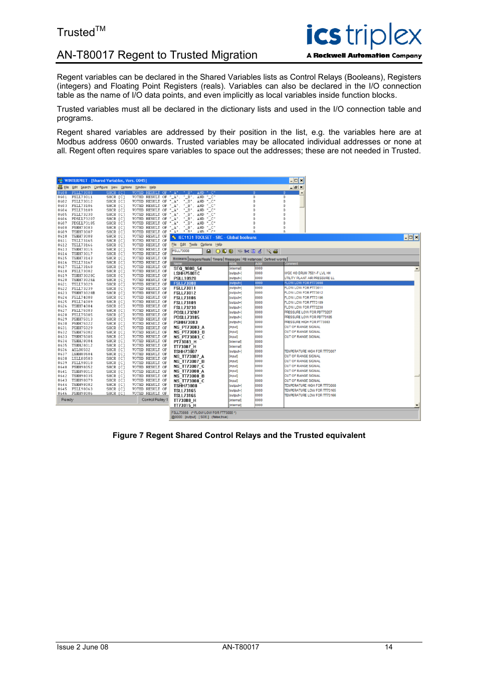 Trusted | Rockwell Automation T80017 Application Note Regent to Trusted Migration User Manual | Page 14 / 23