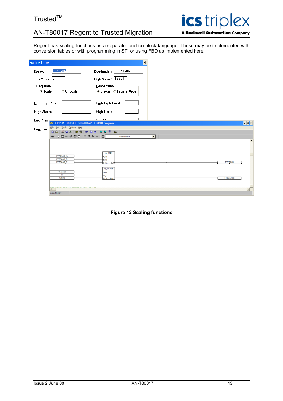 Trusted | Rockwell Automation T80017 Application Note Regent to Trusted Migration User Manual | Page 19 / 23