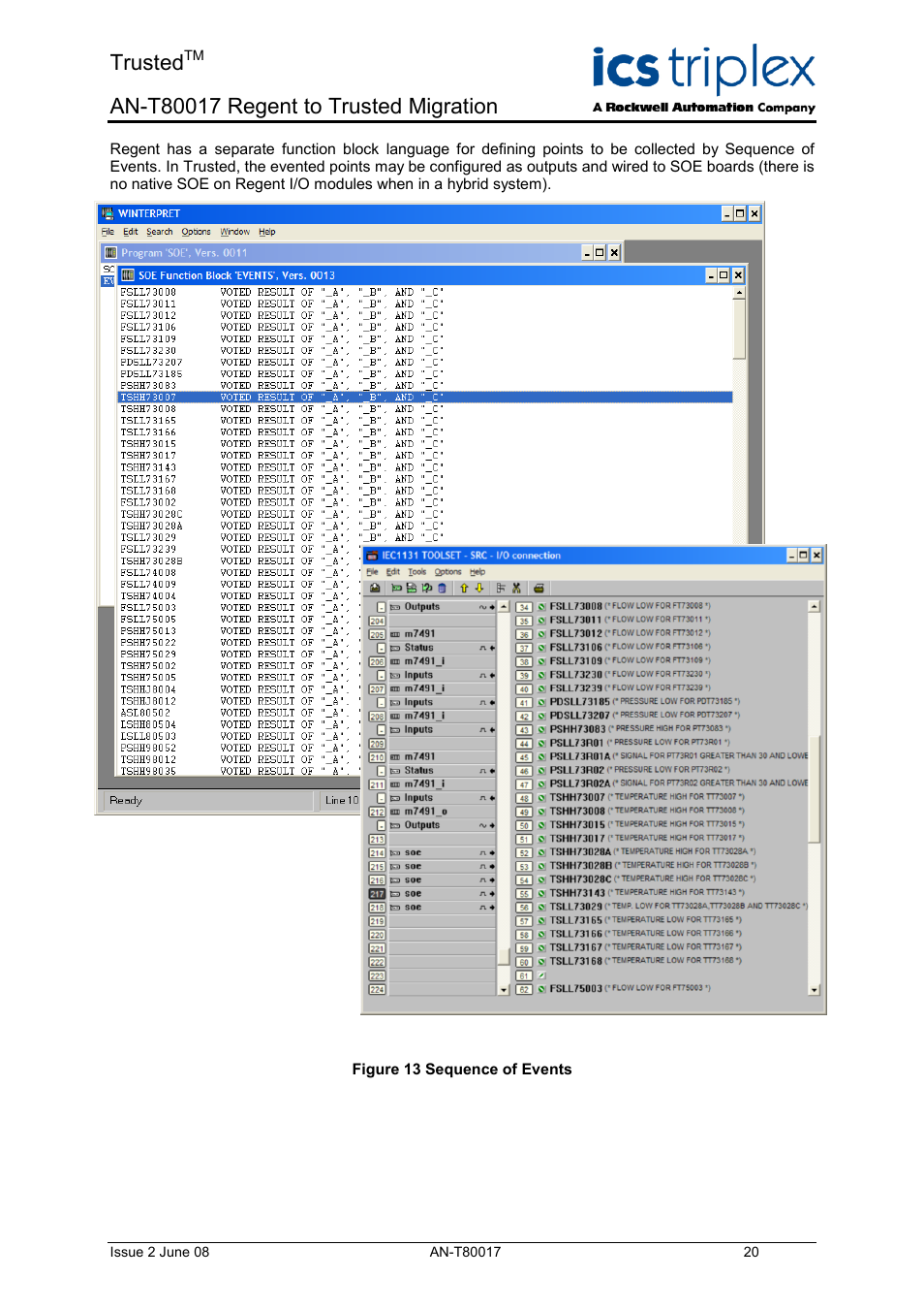 Trusted | Rockwell Automation T80017 Application Note Regent to Trusted Migration User Manual | Page 20 / 23