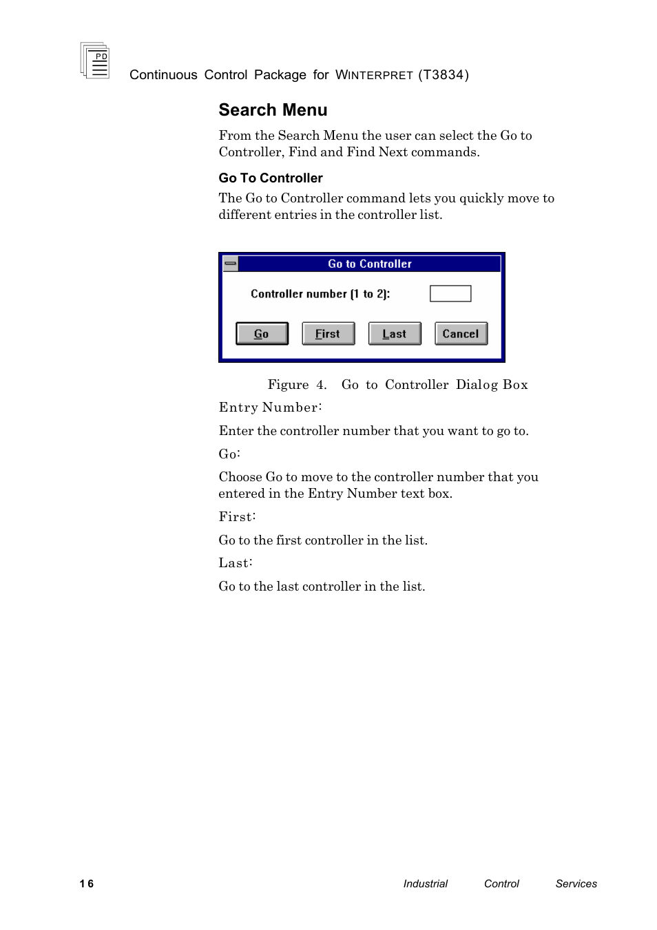 Search menu | Rockwell Automation T3834 ICS Regent Continuous Control Package for Winterpret User Manual | Page 16 / 23