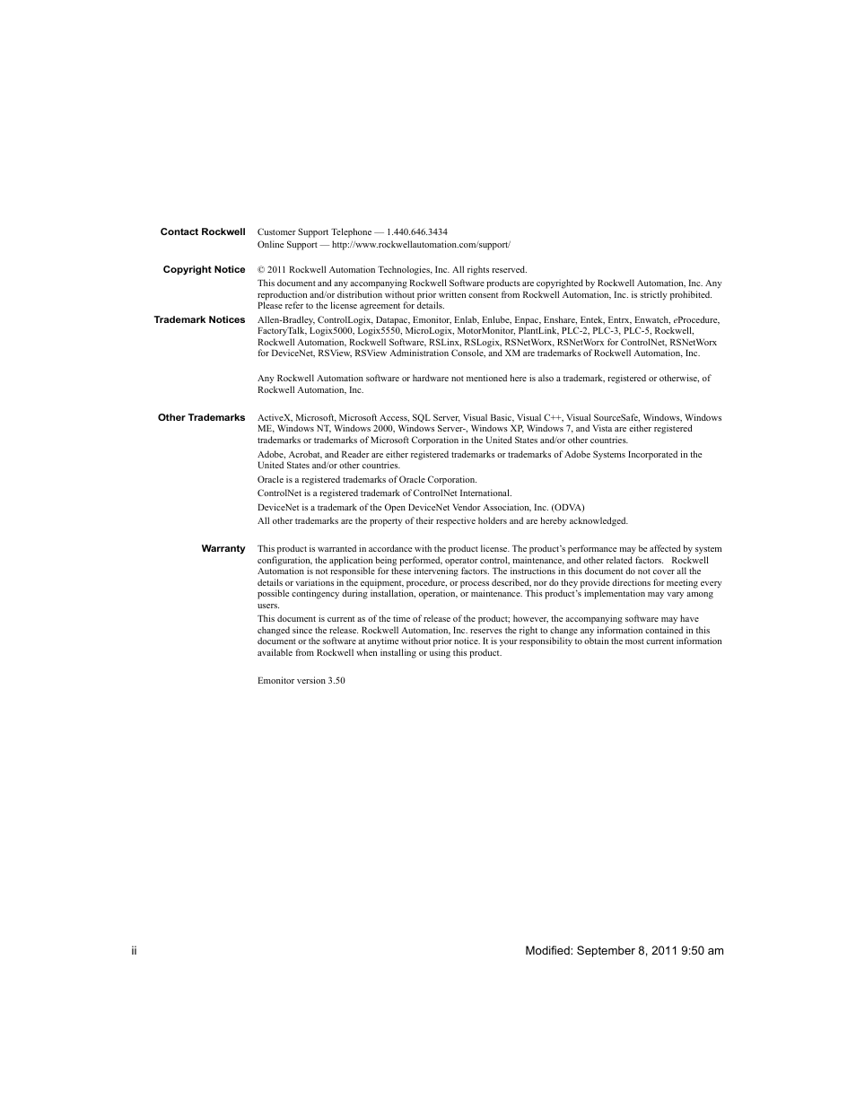 Rockwell Automation Emonitor with a Gupta Multi-User Database User Manual | Page 2 / 50