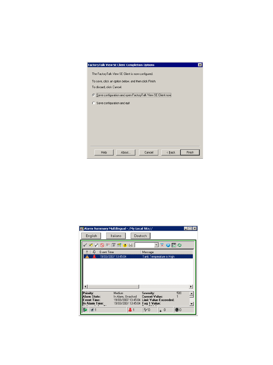 Test alarm messages at run time | Rockwell Automation FactoryTalk Alarms and Events Quick Start User Manual | Page 178 / 246