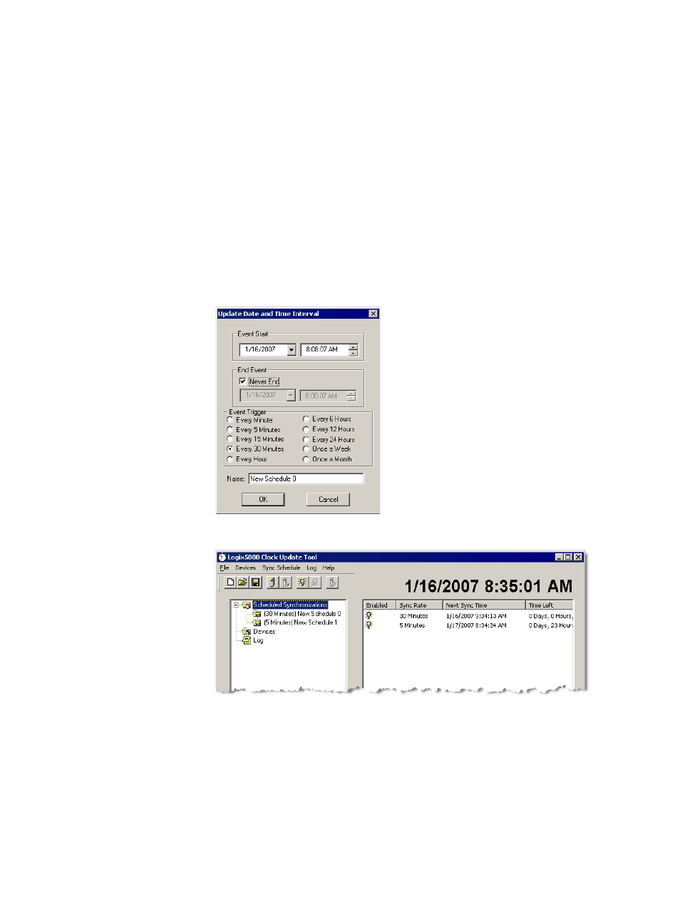 Create a synchronization schedule | Rockwell Automation FactoryTalk Alarms and Events Quick Start User Manual | Page 214 / 246