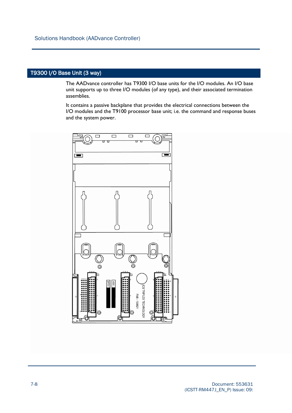 T9300 i/o base unit (3 way) | Rockwell Automation AADvance Controller Solutions Handbook User Manual | Page 102 / 148