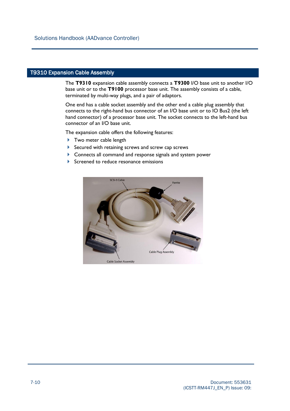 T9310 expansion cable assembly -10 | Rockwell Automation AADvance Controller Solutions Handbook User Manual | Page 104 / 148