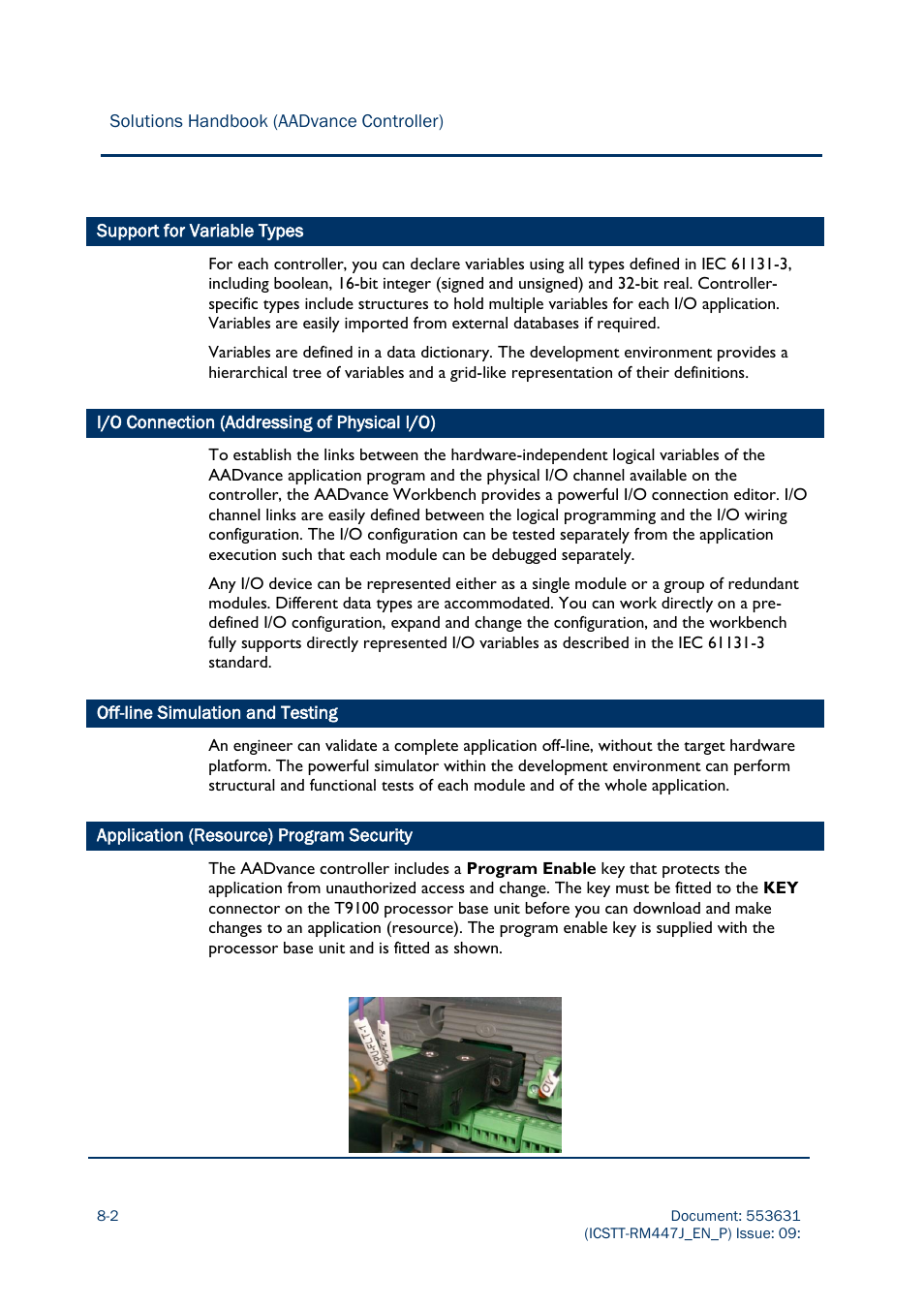 Support for variable types, 2 i/o connection (addressing of physical i/o) -2, Off-line simulation and testing | Application (resource) program security -2 | Rockwell Automation AADvance Controller Solutions Handbook User Manual | Page 124 / 148