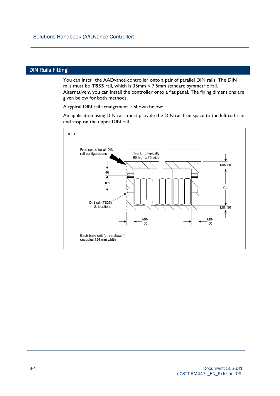 Din rails fitting | Rockwell Automation AADvance Controller Solutions Handbook User Manual | Page 126 / 148