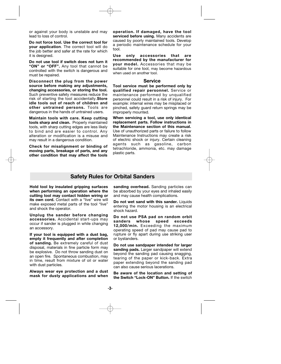 Safety rules for orbital sanders | Bosch 1295D User Manual | Page 3 / 32