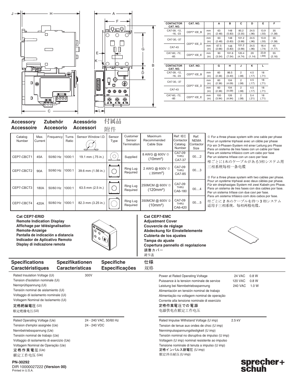 Specifiche especificações | Rockwell Automation CEP7-EGF CEP7 Ground Fault Accessory Module User Manual | Page 8 / 8