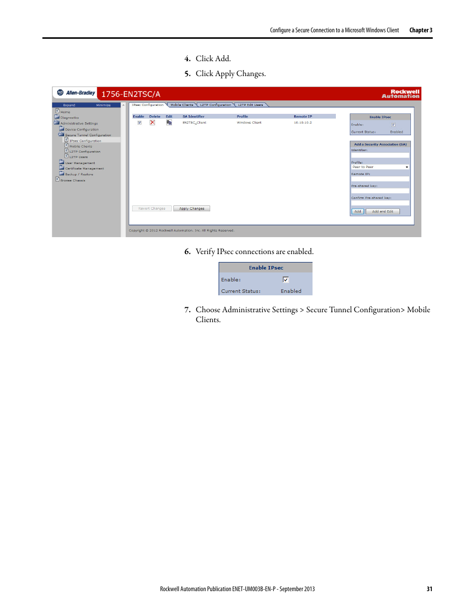 Rockwell Automation 1756-EN2TSC EtherNet/IP Secure Communication User Manual User Manual | Page 31 / 64