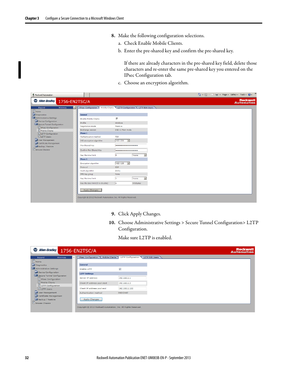 Rockwell Automation 1756-EN2TSC EtherNet/IP Secure Communication User Manual User Manual | Page 32 / 64