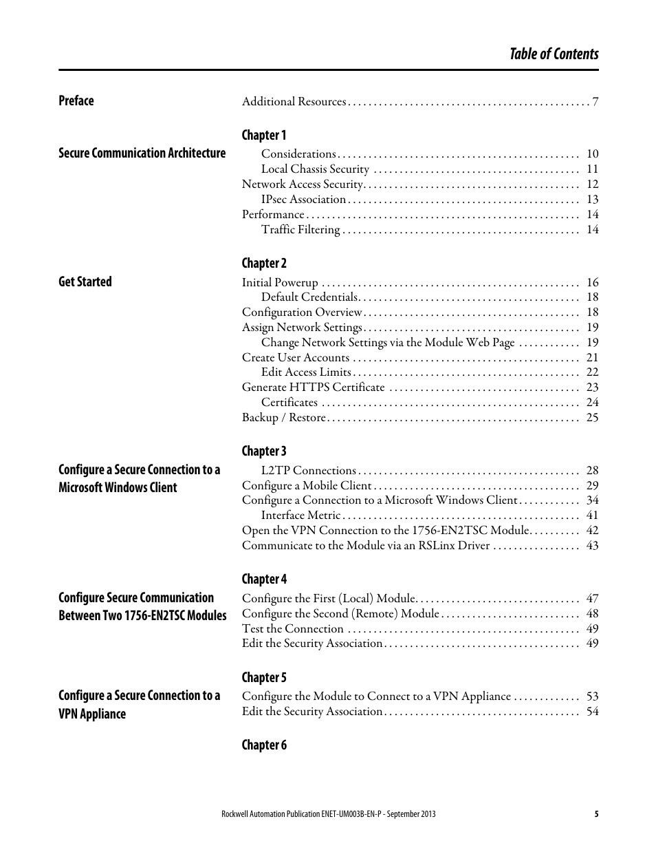 Rockwell Automation 1756-EN2TSC EtherNet/IP Secure Communication User Manual User Manual | Page 5 / 64