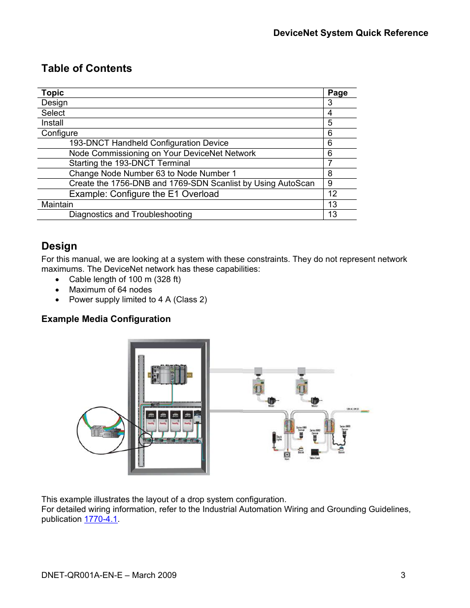 Rockwell Automation DeviceNet System Quick Reference User Manual | Page 3 / 14