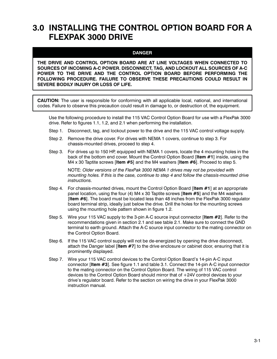 Rockwell Automation FlexPak 3000 115 VAC Control Opt. Board M/N 917FK0101 User Manual | Page 12 / 20