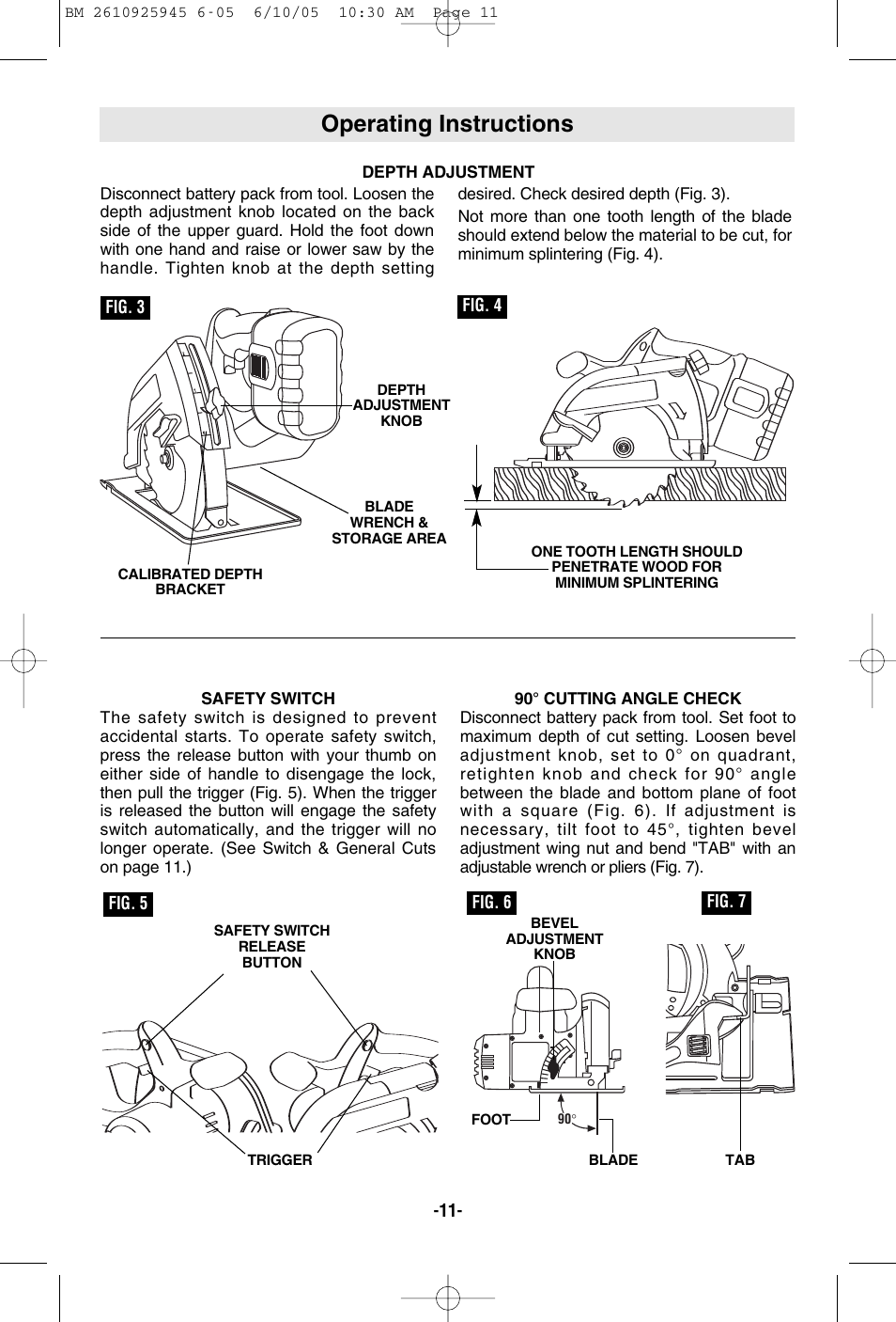 Operating instructions | Bosch 1661 User Manual | Page 11 / 56