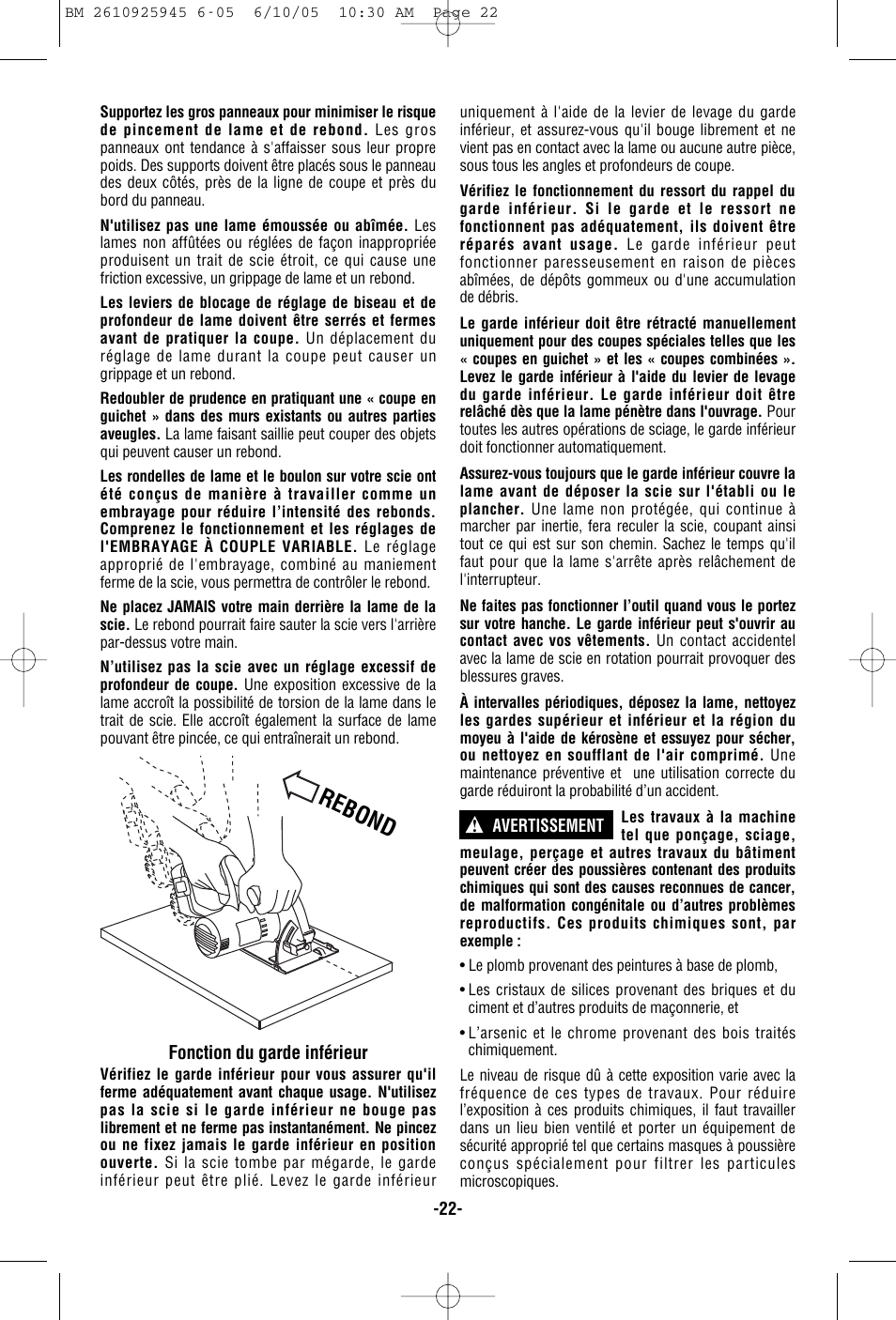 Reb on d | Bosch 1661 User Manual | Page 22 / 56