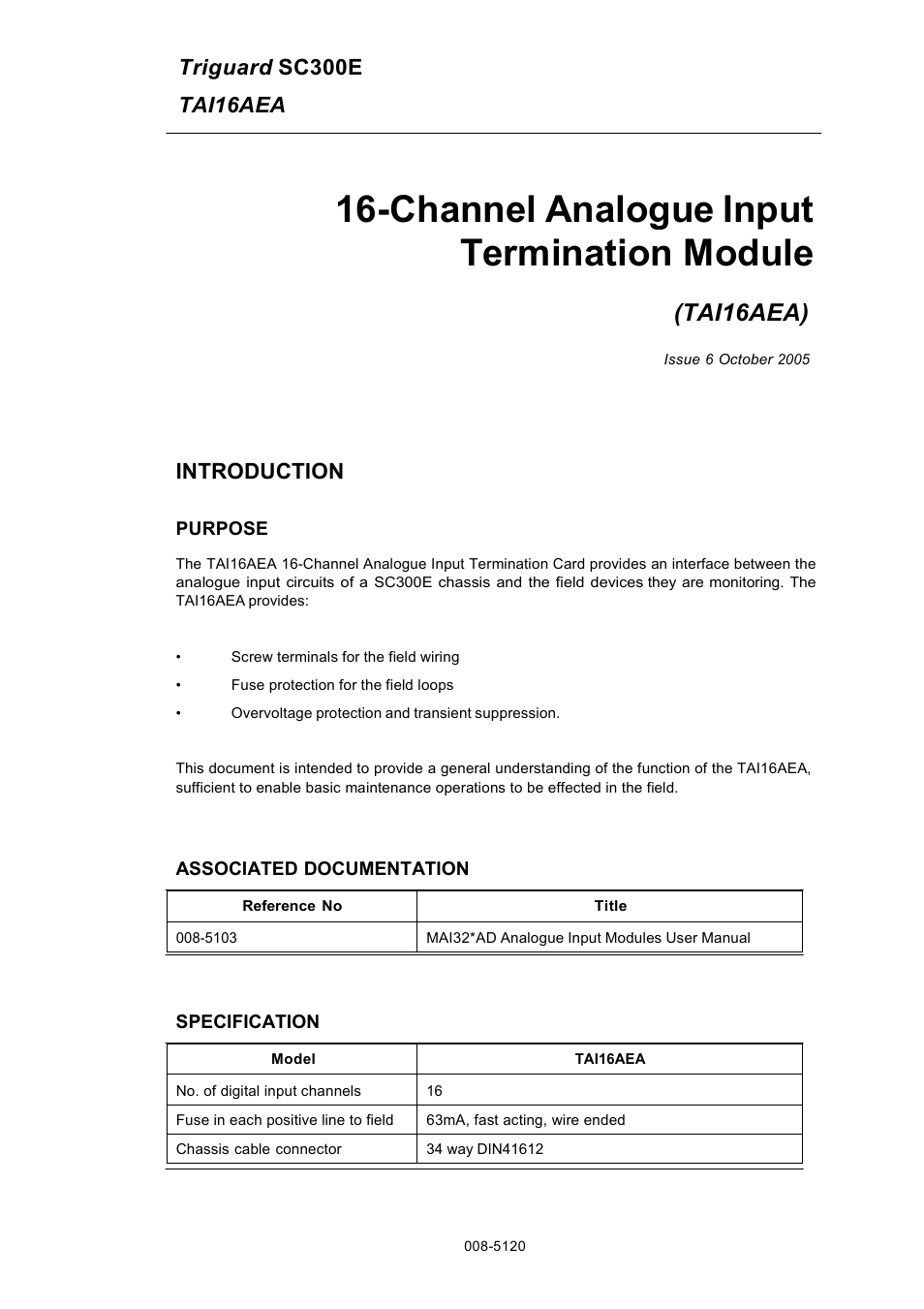 Rockwell Automation TAI16AEA 16- Channel Analogue Input Termination Module User Manual | 11 pages