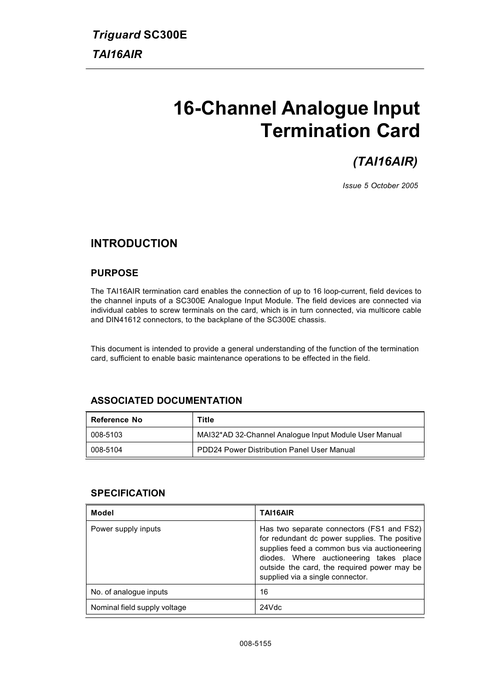 Rockwell Automation TAI16AIR 16-Channel Analogue Input Termination Card User Manual | 11 pages