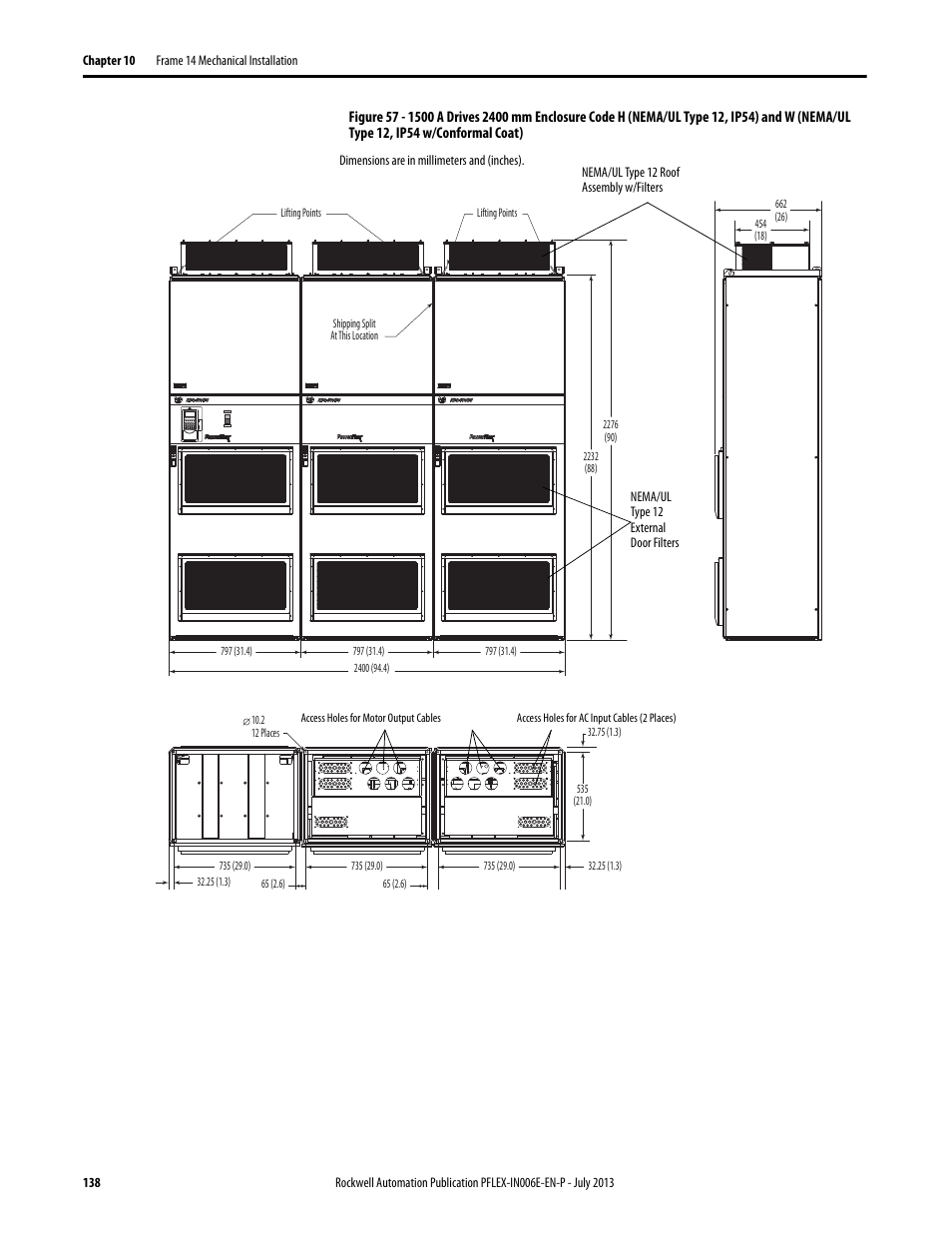 Rockwell Automation 20D PowerFlex 700H and 700S Frame 9...14 Drives User Manual | Page 138 / 220