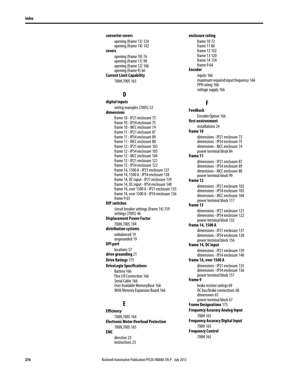 Rockwell Automation 20D PowerFlex 700H and 700S Frame 9...14 Drives User Manual | Page 214 / 220