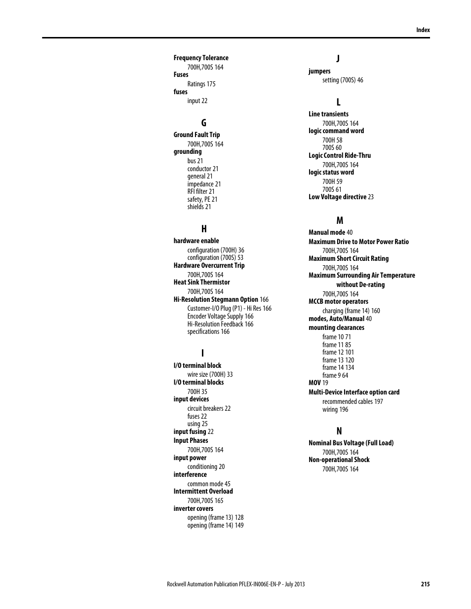 Rockwell Automation 20D PowerFlex 700H and 700S Frame 9...14 Drives User Manual | Page 215 / 220