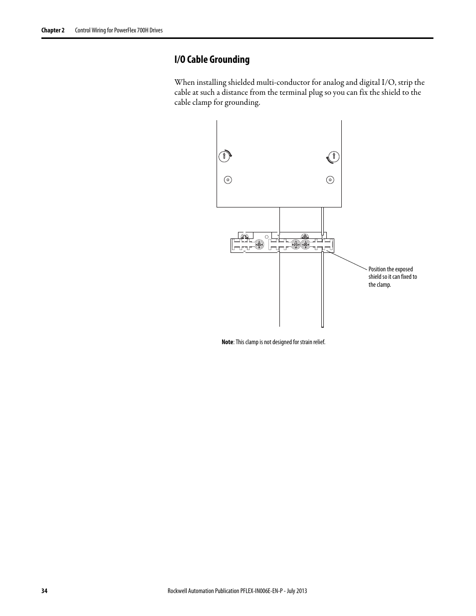 I/o cable grounding | Rockwell Automation 20D PowerFlex 700H and 700S Frame 9...14 Drives User Manual | Page 34 / 220