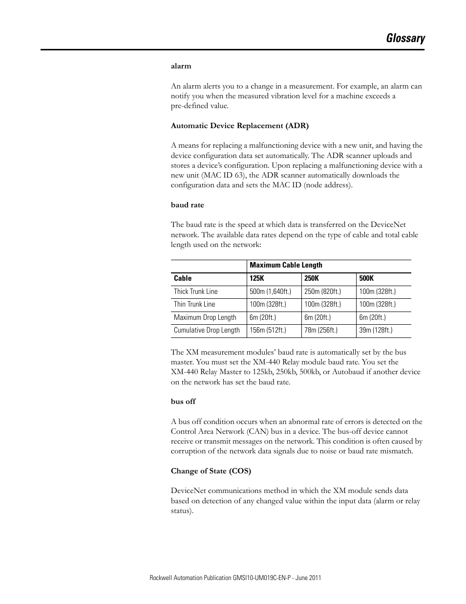 Glossary | Rockwell Automation 1440-REX00-04RD XM-441 Expansion Relay Module User Manual | Page 31 / 38