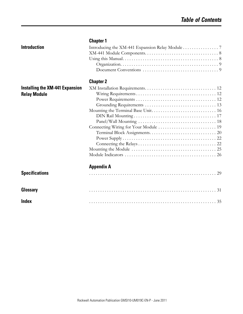 Rockwell Automation 1440-REX00-04RD XM-441 Expansion Relay Module User Manual | Page 5 / 38