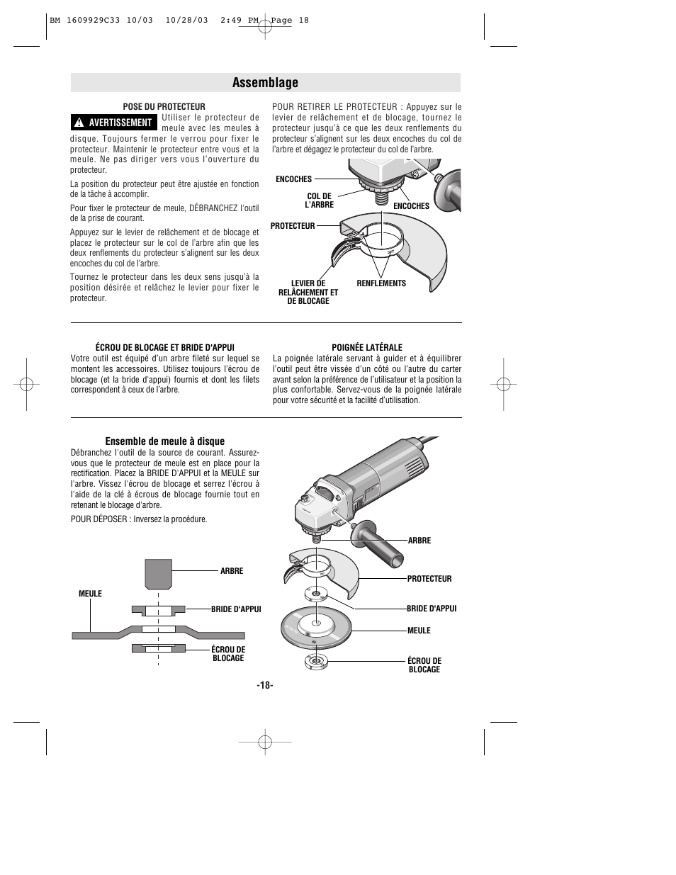 Assemblage | Bosch 1700 User Manual | Page 18 / 36