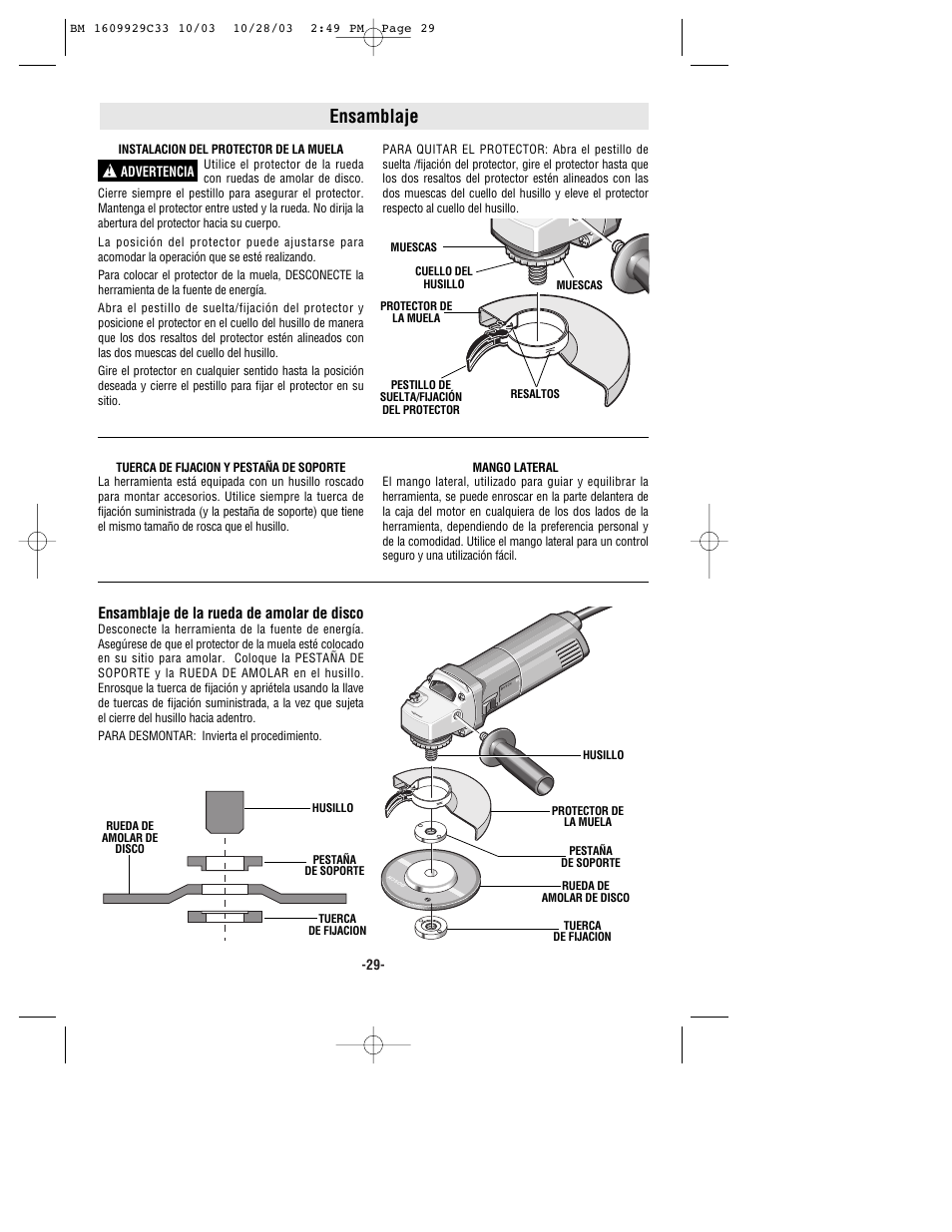 Ensamblaje | Bosch 1700 User Manual | Page 29 / 36