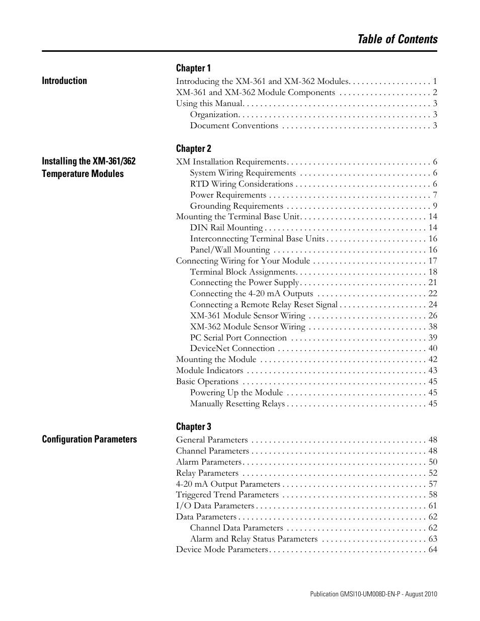 Rockwell Automation 1440-TTC06-00RE XM-362 Temperature Module User Manual | Page 5 / 127