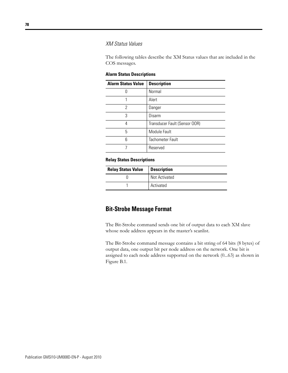Bit-strobe message format | Rockwell Automation 1440-TTC06-00RE XM-362 Temperature Module User Manual | Page 86 / 127