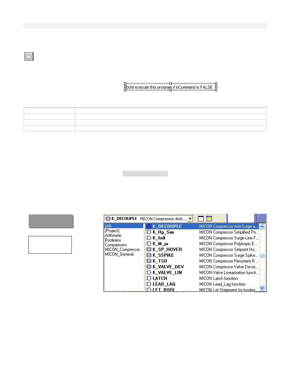 Resizing fbd objects, Selecting function blocks, Selecting variables and instances | Rockwell Automation T6200 Compressor Anti-Surge and Capacity Controller User Manual | Page 134 / 196