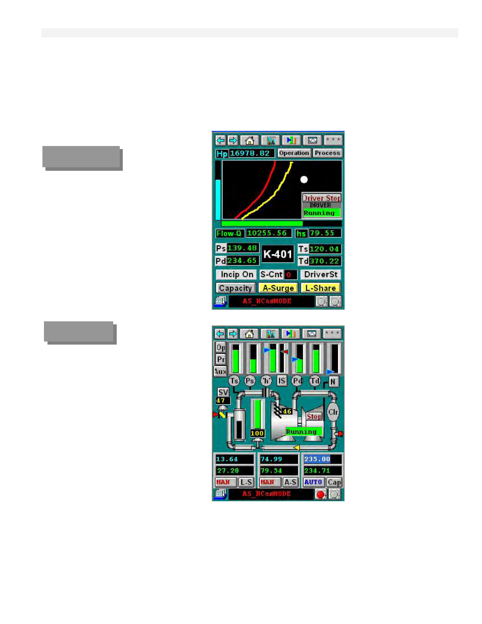 Hmi example – single stage compressor | Rockwell Automation T6200 Compressor Anti-Surge and Capacity Controller User Manual | Page 84 / 196