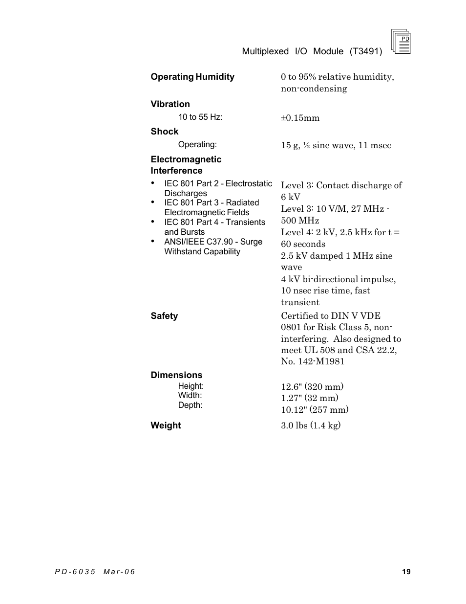 Rockwell Automation T3491 ICS Regent Multiplexed I/O Modules User Manual | Page 19 / 19