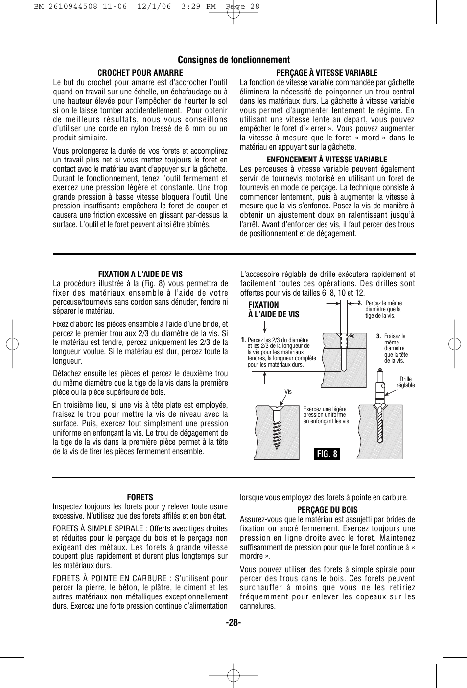 Consignes de fonctionnement | Bosch 18636 User Manual | Page 28 / 48