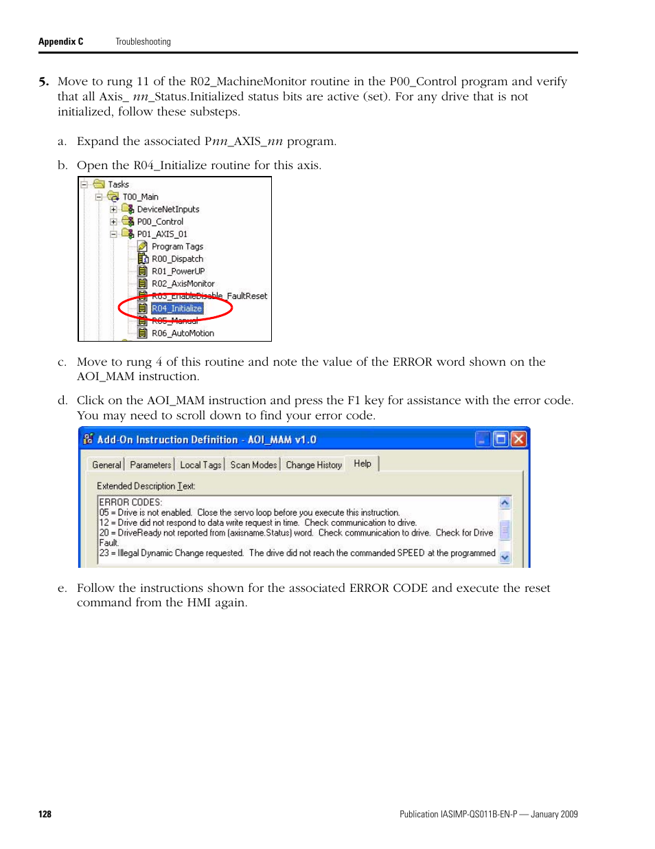 Rockwell Automation 2098 CompactLogix Indexing Motion Accelerator Toolkit Quick Start User Manual | Page 128 / 136