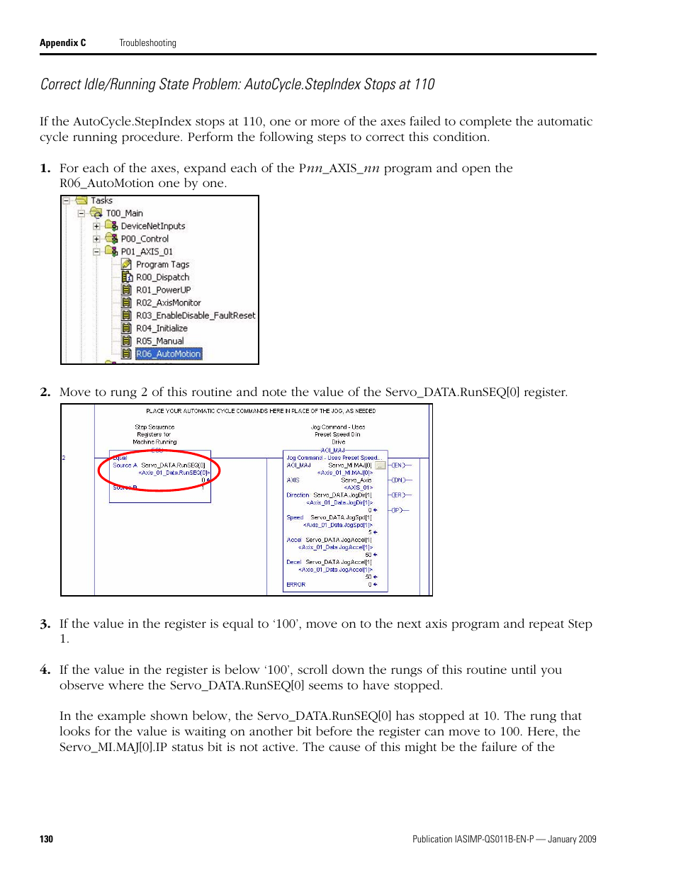 Rockwell Automation 2098 CompactLogix Indexing Motion Accelerator Toolkit Quick Start User Manual | Page 130 / 136