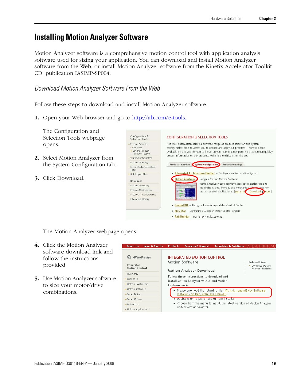 Installing motion analyzer software, Installing motion, Analyzer software | Rockwell Automation 2098 CompactLogix Indexing Motion Accelerator Toolkit Quick Start User Manual | Page 19 / 136