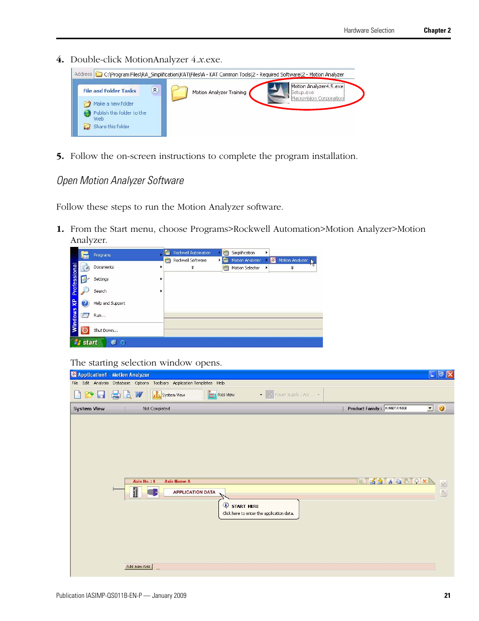 Open motion analyzer software | Rockwell Automation 2098 CompactLogix Indexing Motion Accelerator Toolkit Quick Start User Manual | Page 21 / 136