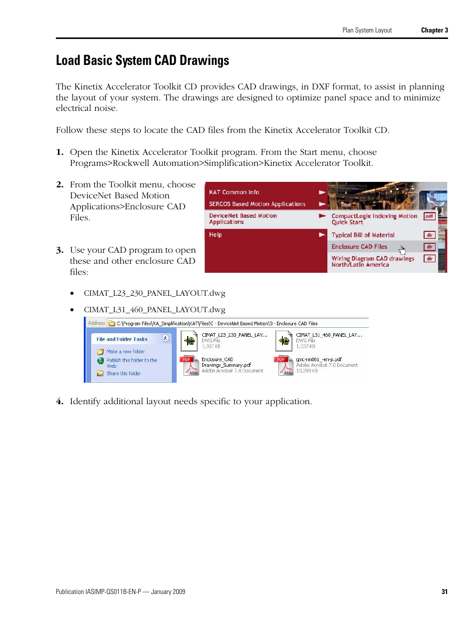 Load basic system cad drawings, Load basic system, Cad drawings | Rockwell Automation 2098 CompactLogix Indexing Motion Accelerator Toolkit Quick Start User Manual | Page 31 / 136