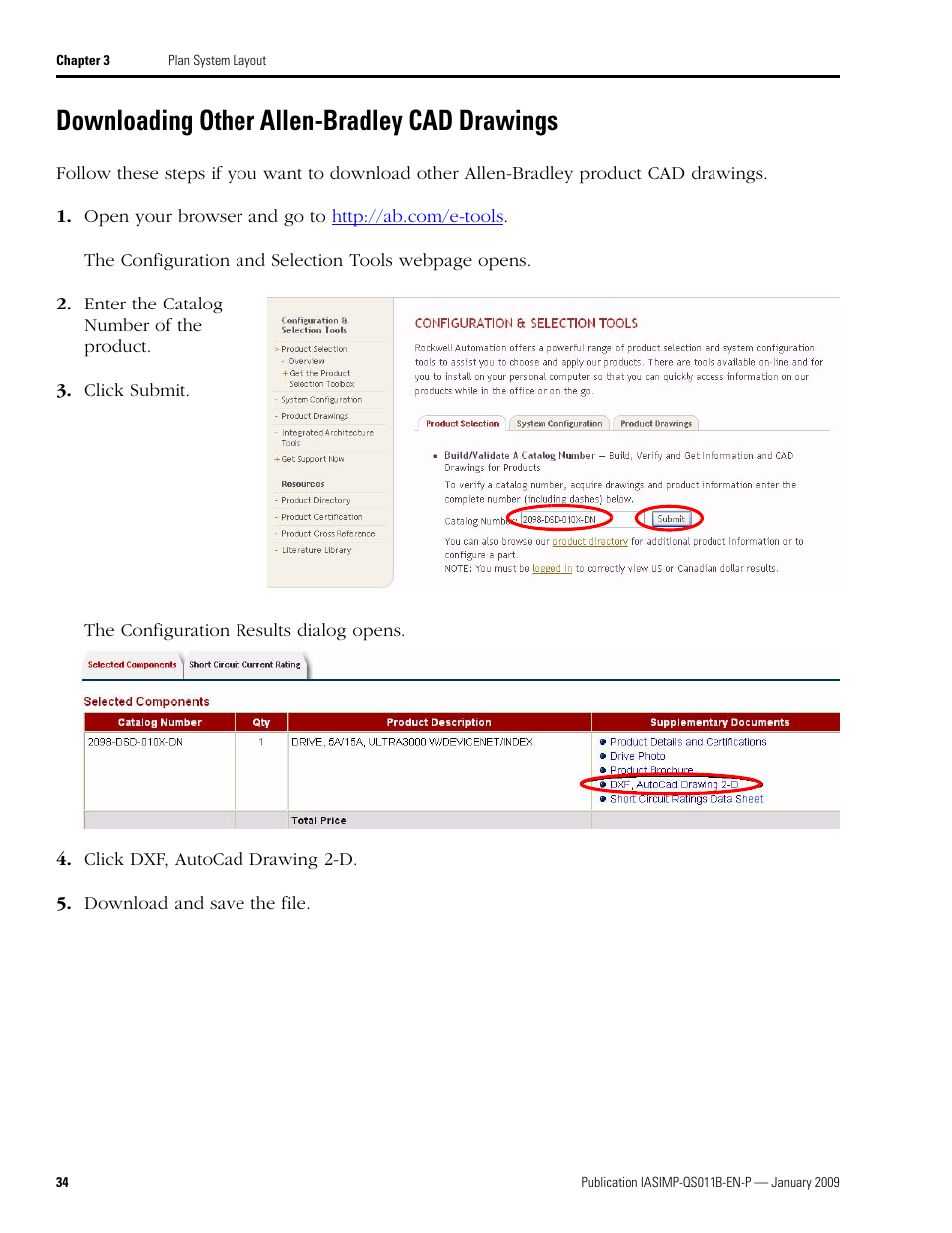 Downloading other allen-bradley cad drawings, Downloading other, Allen-bradley cad | Drawings | Rockwell Automation 2098 CompactLogix Indexing Motion Accelerator Toolkit Quick Start User Manual | Page 34 / 136